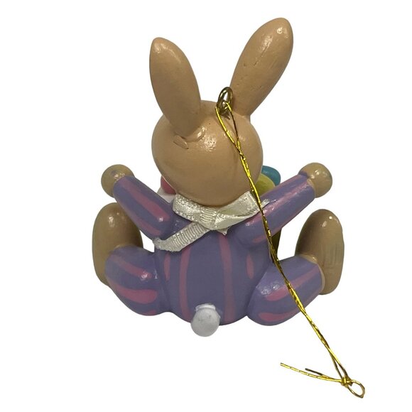 Wooden Bunny Ornament With Basket Of Easter Eggs - Picture 3 of 8